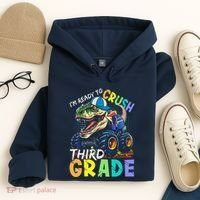 IM Ready To Crush Third Grade Monster Truck Dinosaur Hoodie thumb 4