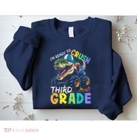 IM Ready To Crush Third Grade Monster Truck Dinosaur Sweatshirt thumb 2