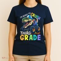 IM Ready To Crush Third Grade Monster Truck Dinosaur T-Shirt thumb 4