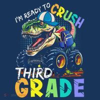 IM Ready To Crush Third Grade Monster Truck Dinosaur Women's Hoodie thumb 2