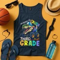IM Ready To Crush Third Grade Monster Truck Dinosaur Tank Top thumb 4