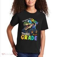 IM Ready To Crush Third Grade Monster Truck Dinosaur Kids T-Shirt thumb 2