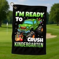 I'm Ready To Crush Kindergarten Monster Truck Golf Towel thumb 1