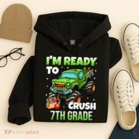 I'm Ready To Crush 7th Grade Monster Truck Hoodie thumb 4