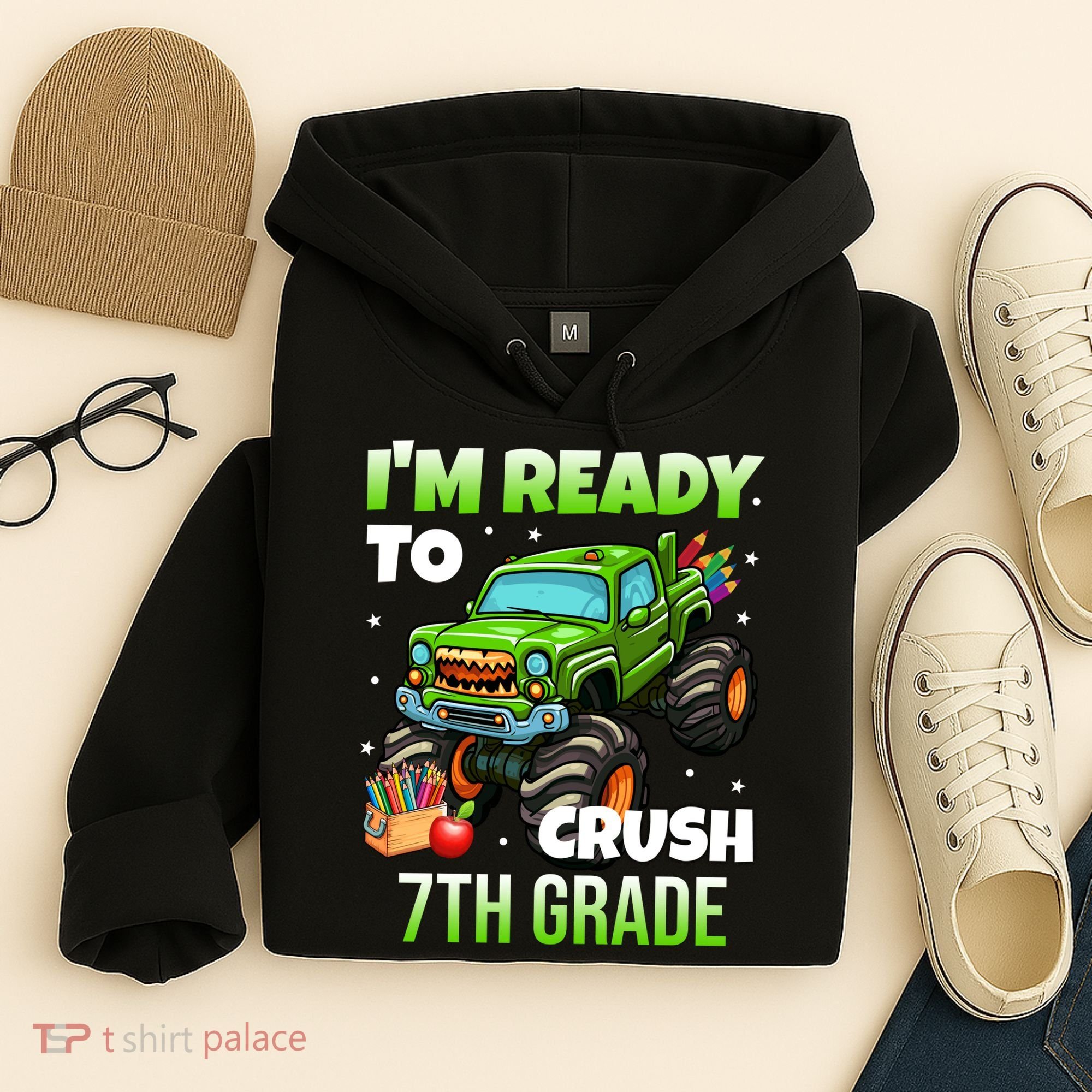 I'm Ready To Crush 7th Grade Monster Truck Hoodie