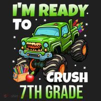 I'm Ready To Crush 7th Grade Monster Truck Beanie thumb 2