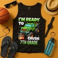 I'm Ready To Crush 7th Grade Monster Truck Tank Top thumb 4