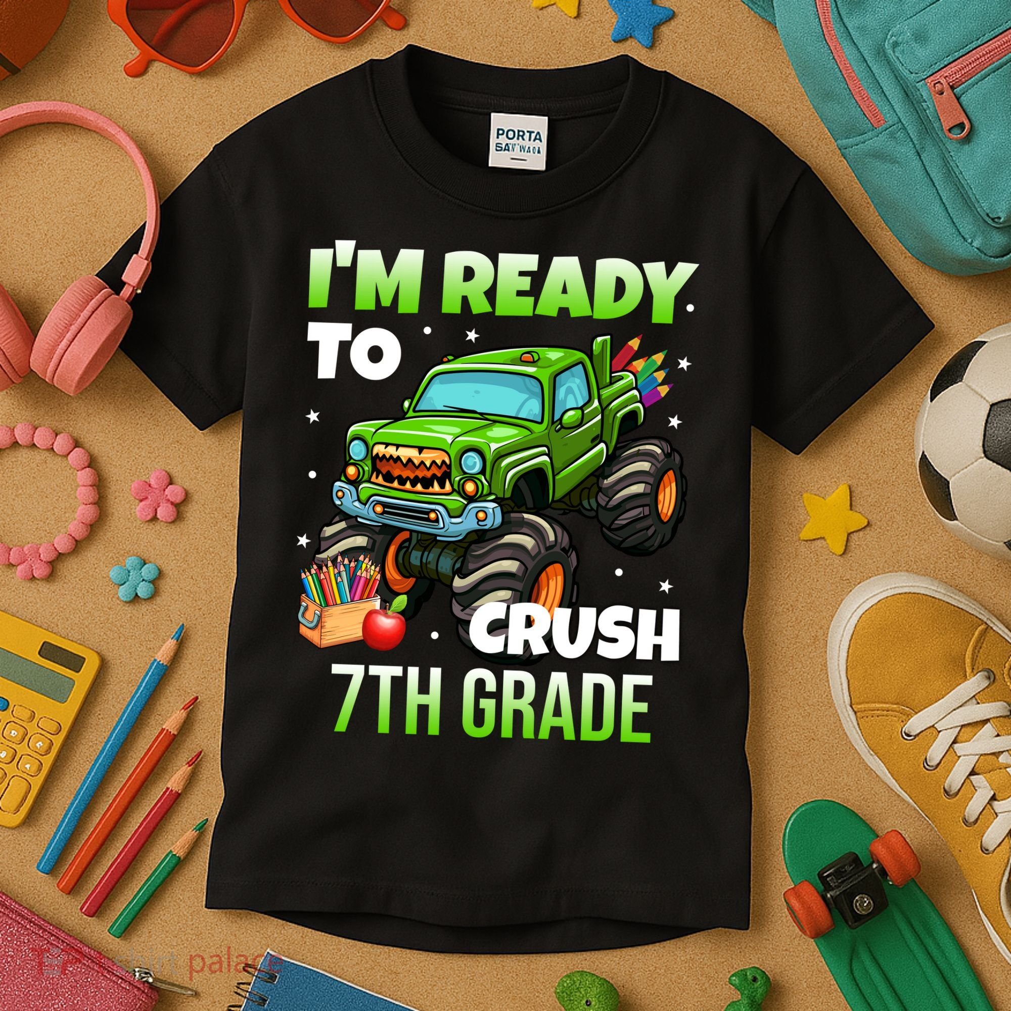 I'm Ready To Crush 7th Grade Monster Truck Kids T-Shirt