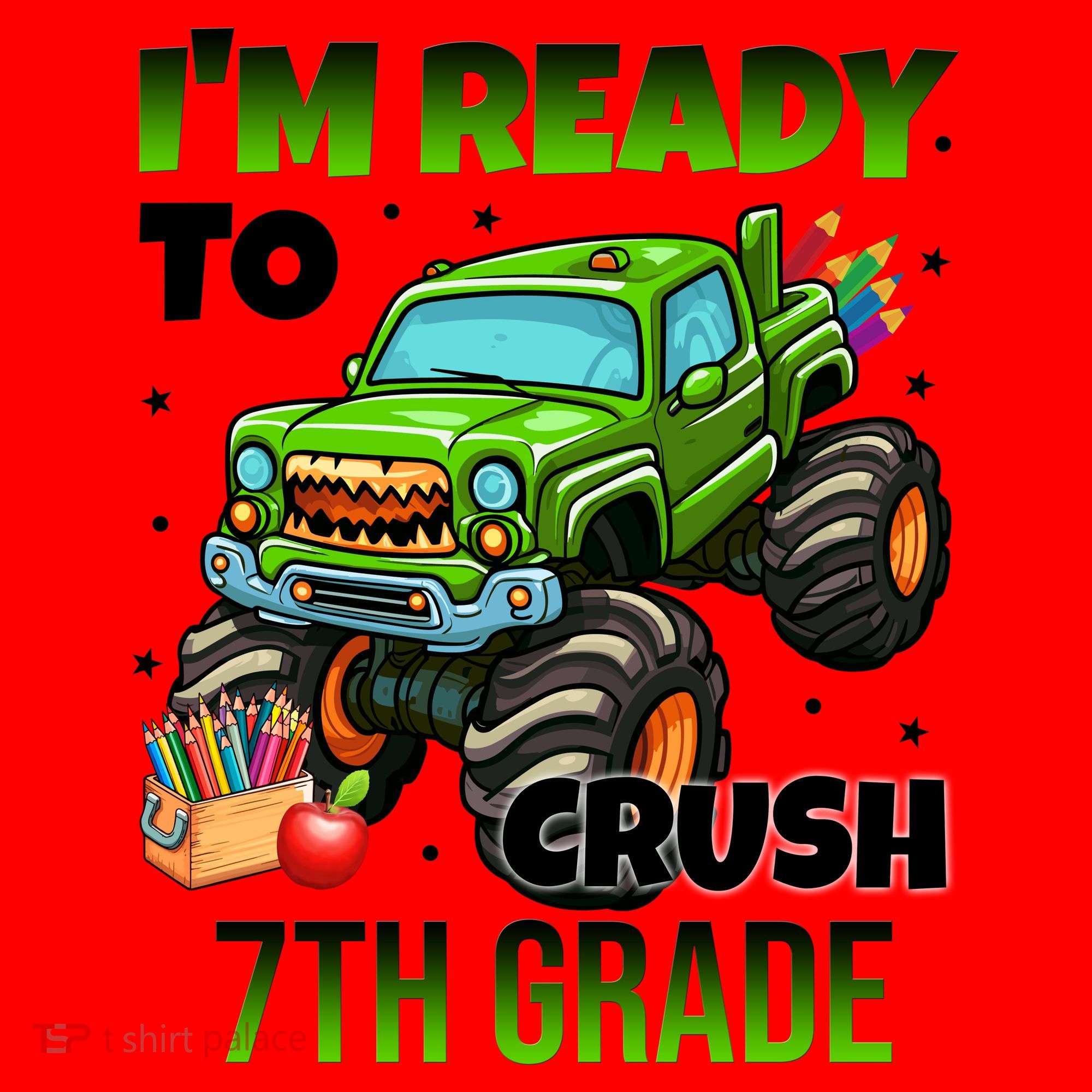 I'm Ready To Crush 7th Grade Monster Truck Santa Hat