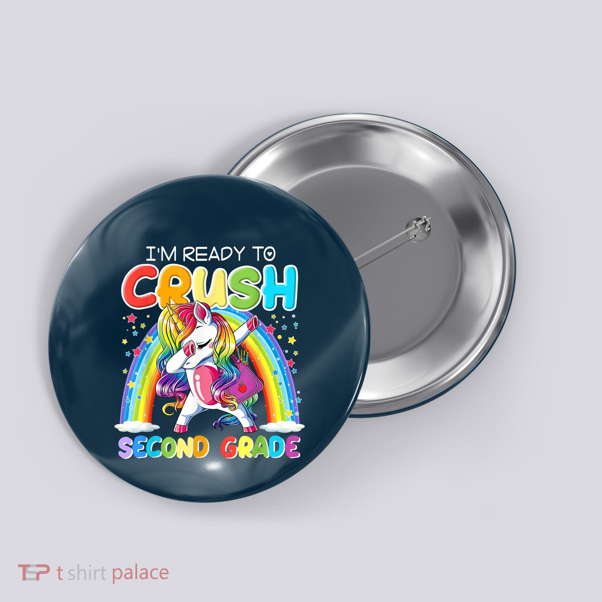 Im Ready To Crush Second Grade Unicorn Back To School Gift Button