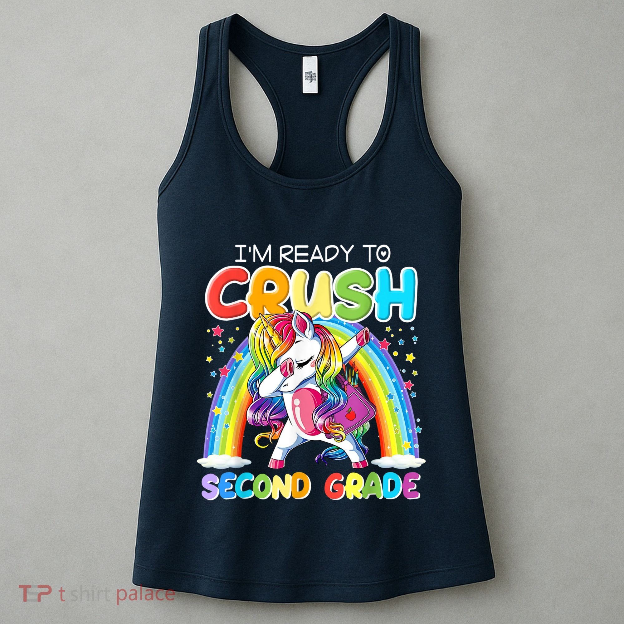 Im Ready To Crush Second Grade Unicorn Back To School Gift Women's Tank Top