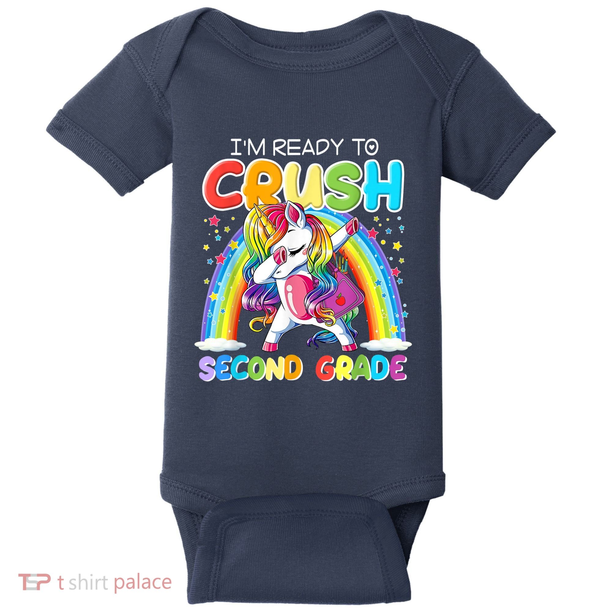 Im Ready To Crush Second Grade Unicorn Back To School Gift Baby Bodysuit