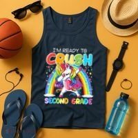 Im Ready To Crush Second Grade Unicorn Back To School Gift Tank Top thumb 4