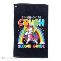 Im Ready To Crush Second Grade Unicorn Back To School Gift Golf Towel thumb 0