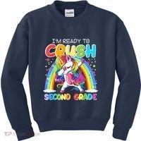 Im Ready To Crush Second Grade Unicorn Back To School Gift Kids Sweatshirt thumb 0