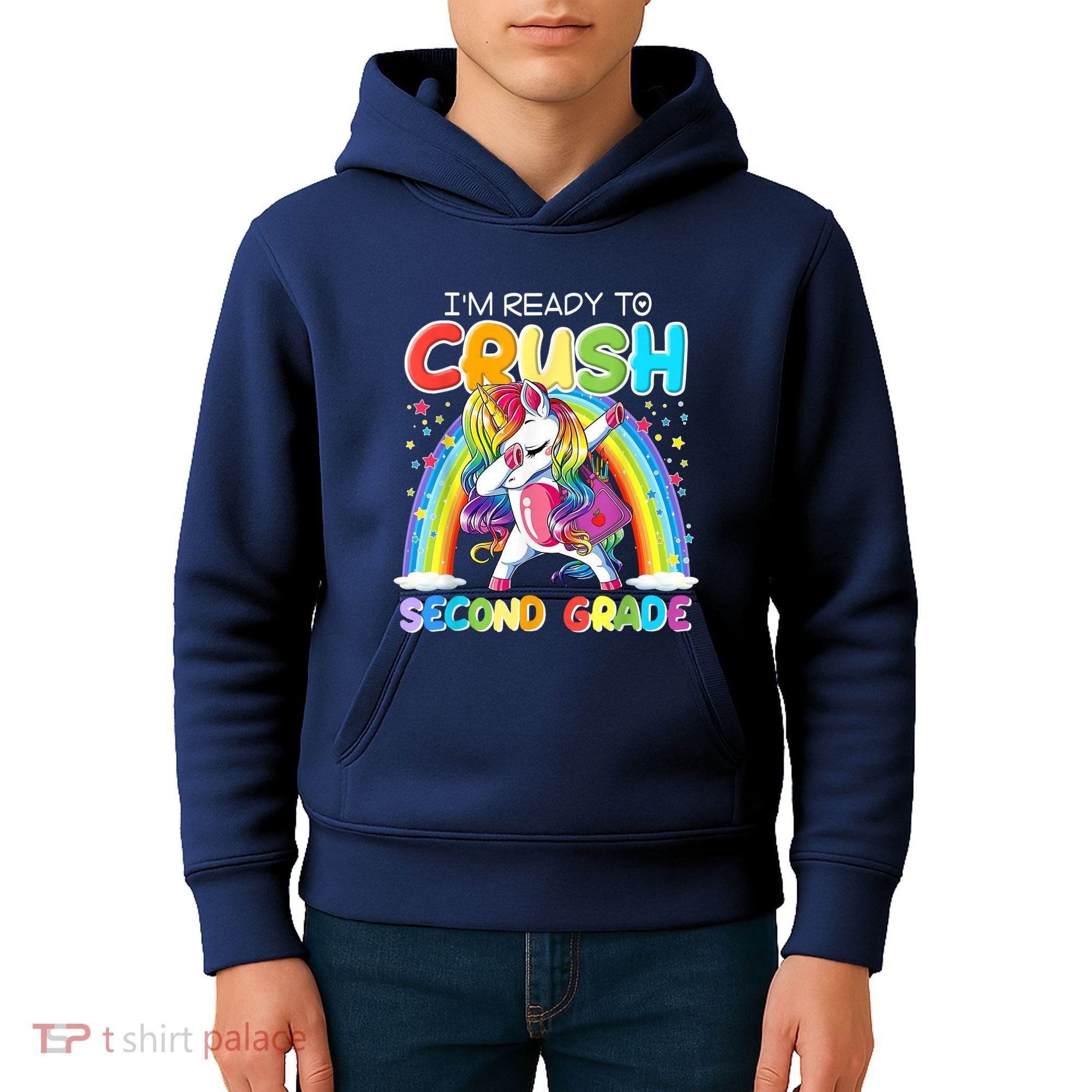 Im Ready To Crush Second Grade Unicorn Back To School Gift Kids Hoodie