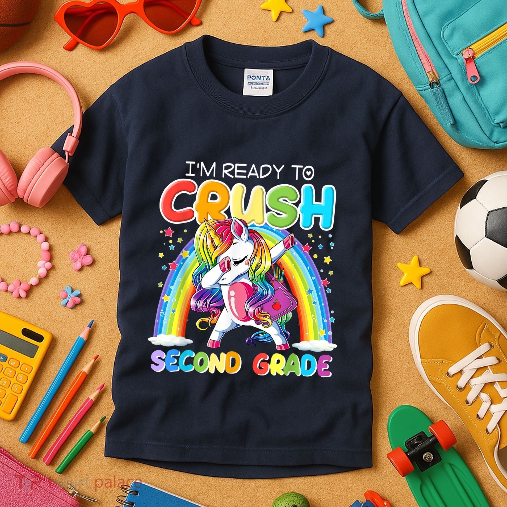 Im Ready To Crush Second Grade Unicorn Back To School Gift Kids T-Shirt