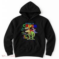 I'm Ready To Crush 1st Grade Back to School Dinosaur Hoodie thumb 0