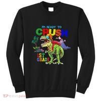 I'm Ready To Crush 1st Grade Back to School Dinosaur Sweatshirt thumb 0