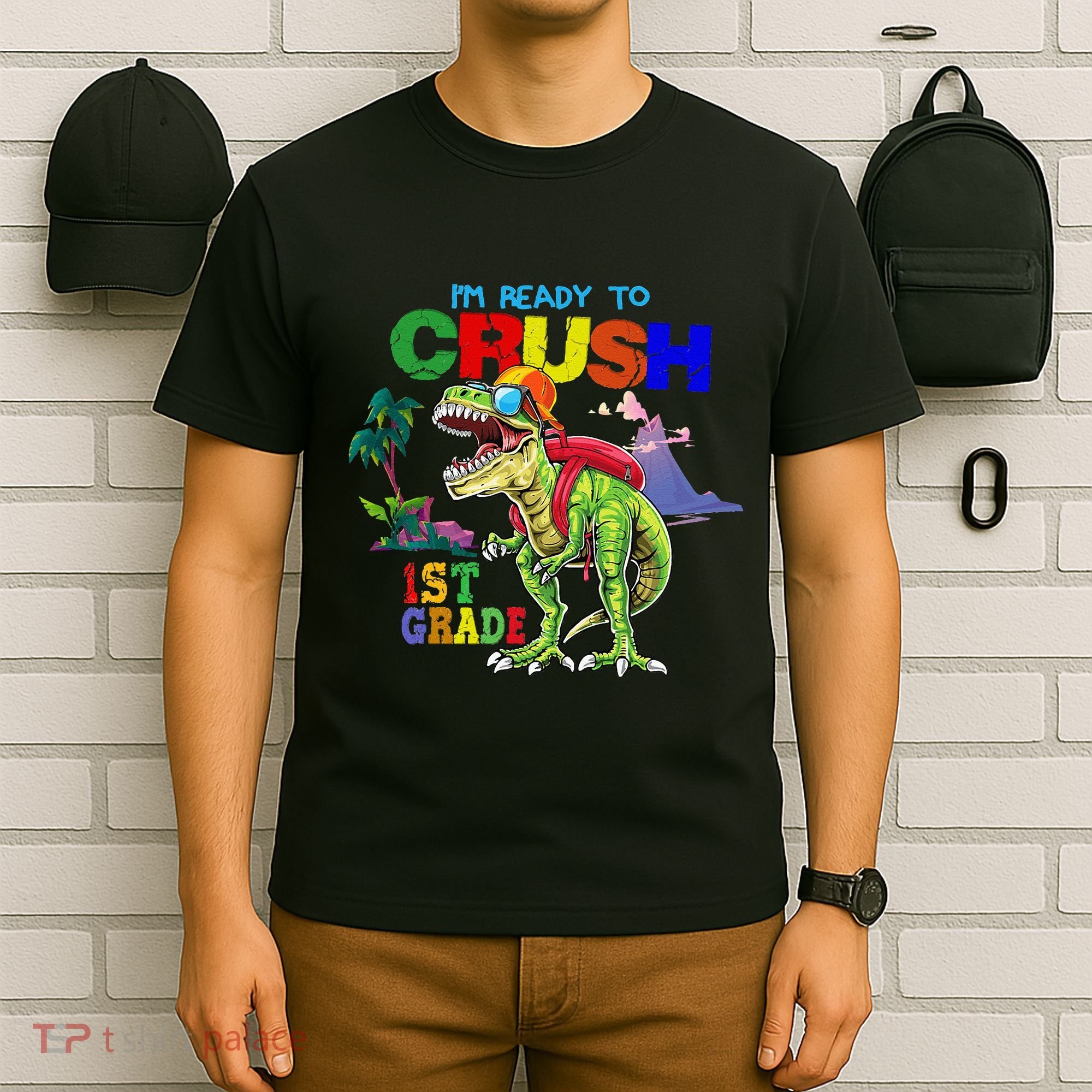 I'm Ready To Crush 1st Grade Back to School Dinosaur T-Shirt