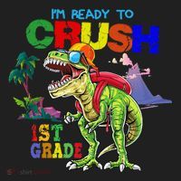 I'm Ready To Crush 1st Grade Back to School Dinosaur Hat thumb 2
