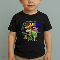 I'm Ready To Crush 1st Grade Back to School Dinosaur Toddler T-Shirt thumb 2