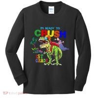 I'm Ready To Crush 1st Grade Back to School Dinosaur Kids Long Sleeve Shirt thumb 0
