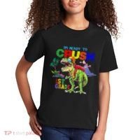 I'm Ready To Crush 1st Grade Back to School Dinosaur Kids T-Shirt thumb 2