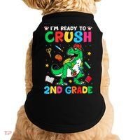 I'm Ready To Crush 2nd Grade Dinosaur Back To School Doggie Tank thumb 0