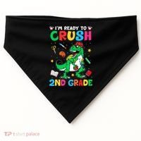 I'm Ready To Crush 2nd Grade Dinosaur Back To School USA-Made Doggie Bandana thumb 0