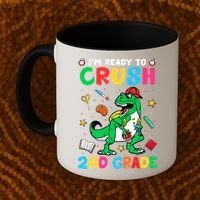 I'm Ready To Crush 2nd Grade Dinosaur Back To School Coffee Mug thumb 2