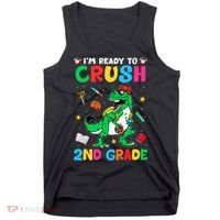 I'm Ready To Crush 2nd Grade Dinosaur Back To School Tank Top thumb 0