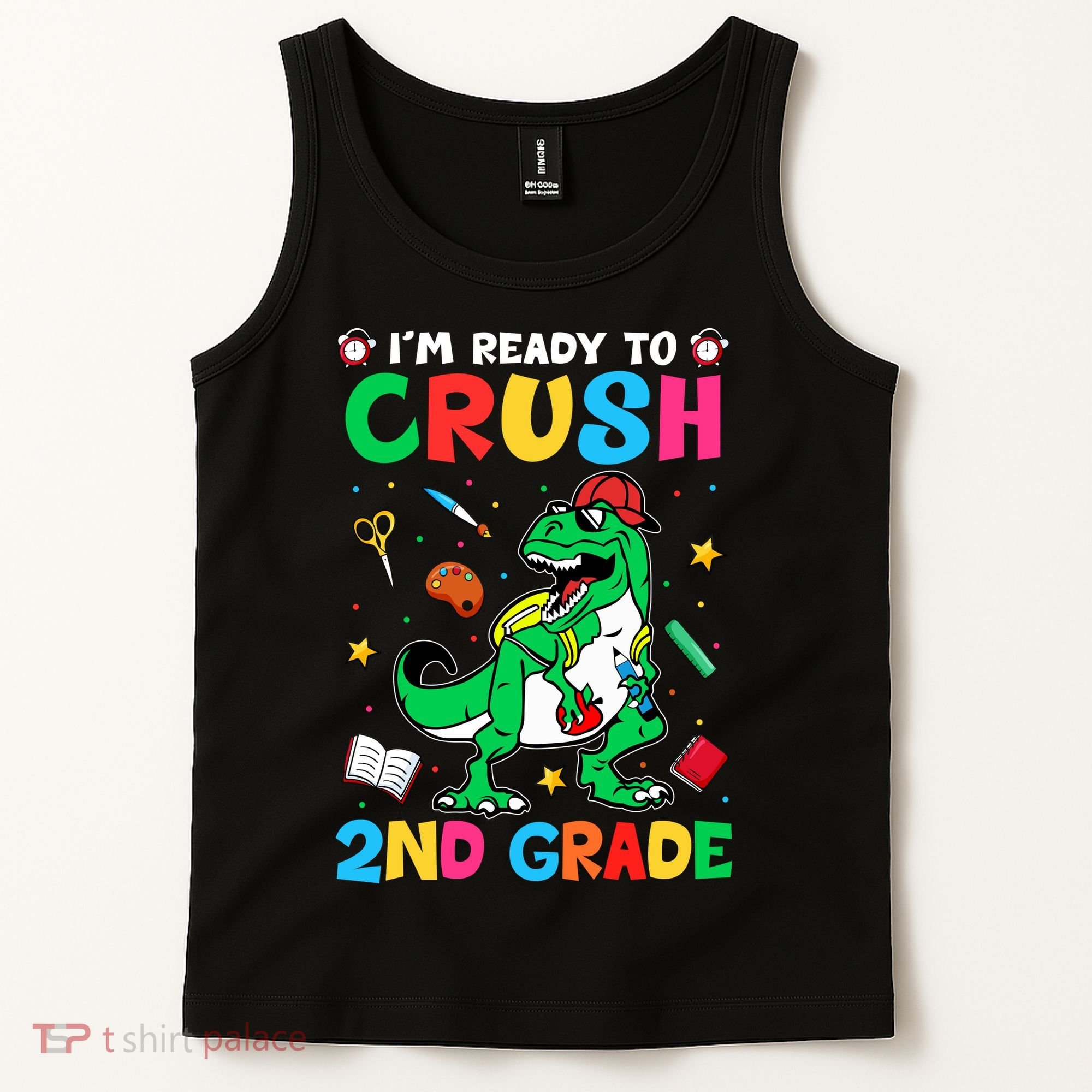 I'm Ready To Crush 2nd Grade Dinosaur Back To School Tank Top