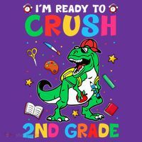 I'm Ready To Crush 2nd Grade Dinosaur Back To School Sweatshirt thumb 3