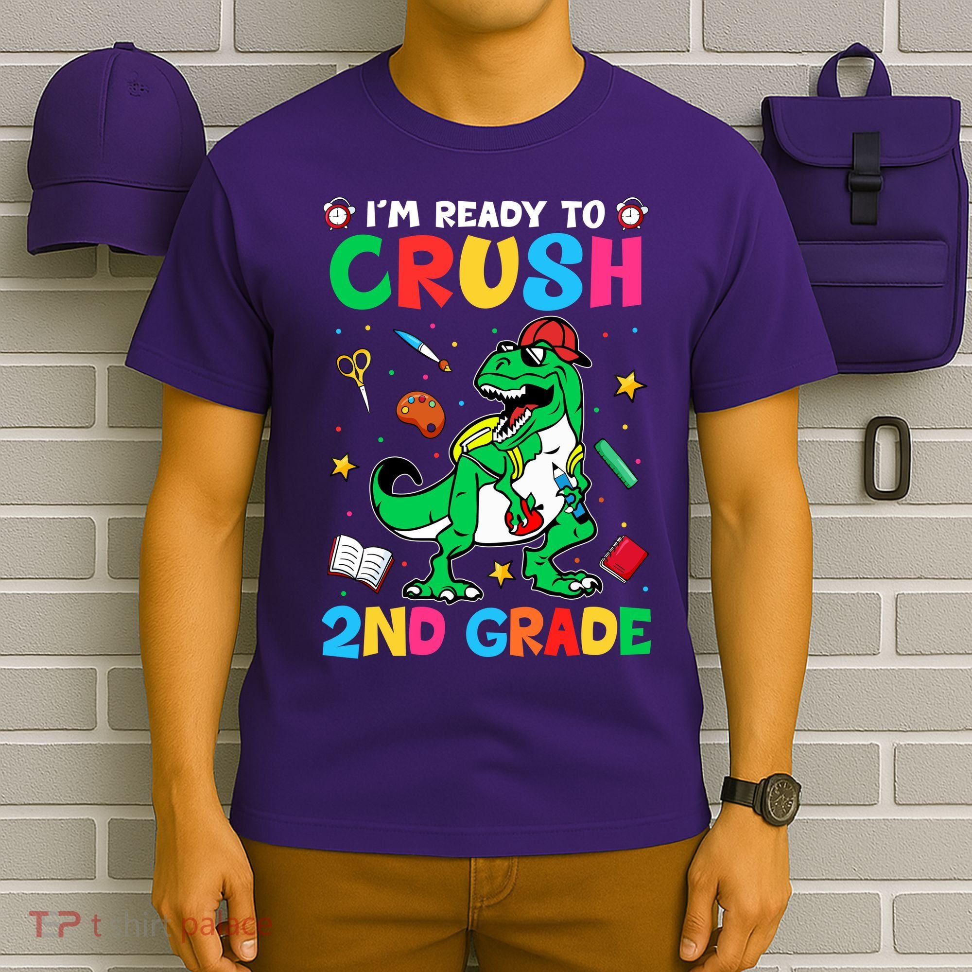 I'm Ready To Crush 2nd Grade Dinosaur Back To School T-Shirt