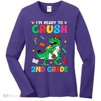 I'm Ready To Crush 2nd Grade Dinosaur Back To School Women's Long Sleeve Shirt thumb 0
