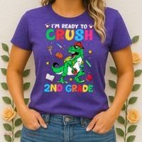 I'm Ready To Crush 2nd Grade Dinosaur Back To School Women's T-Shirt thumb 2