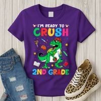 I'm Ready To Crush 2nd Grade Dinosaur Back To School Women's T-Shirt thumb 3
