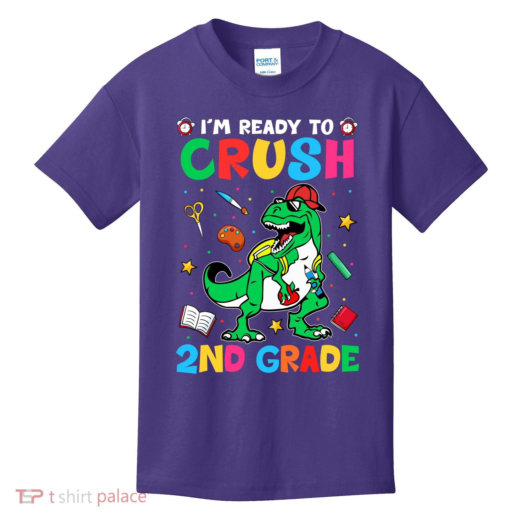 I'm Ready To Crush 2nd Grade Dinosaur Back To School Kids T-Shirt