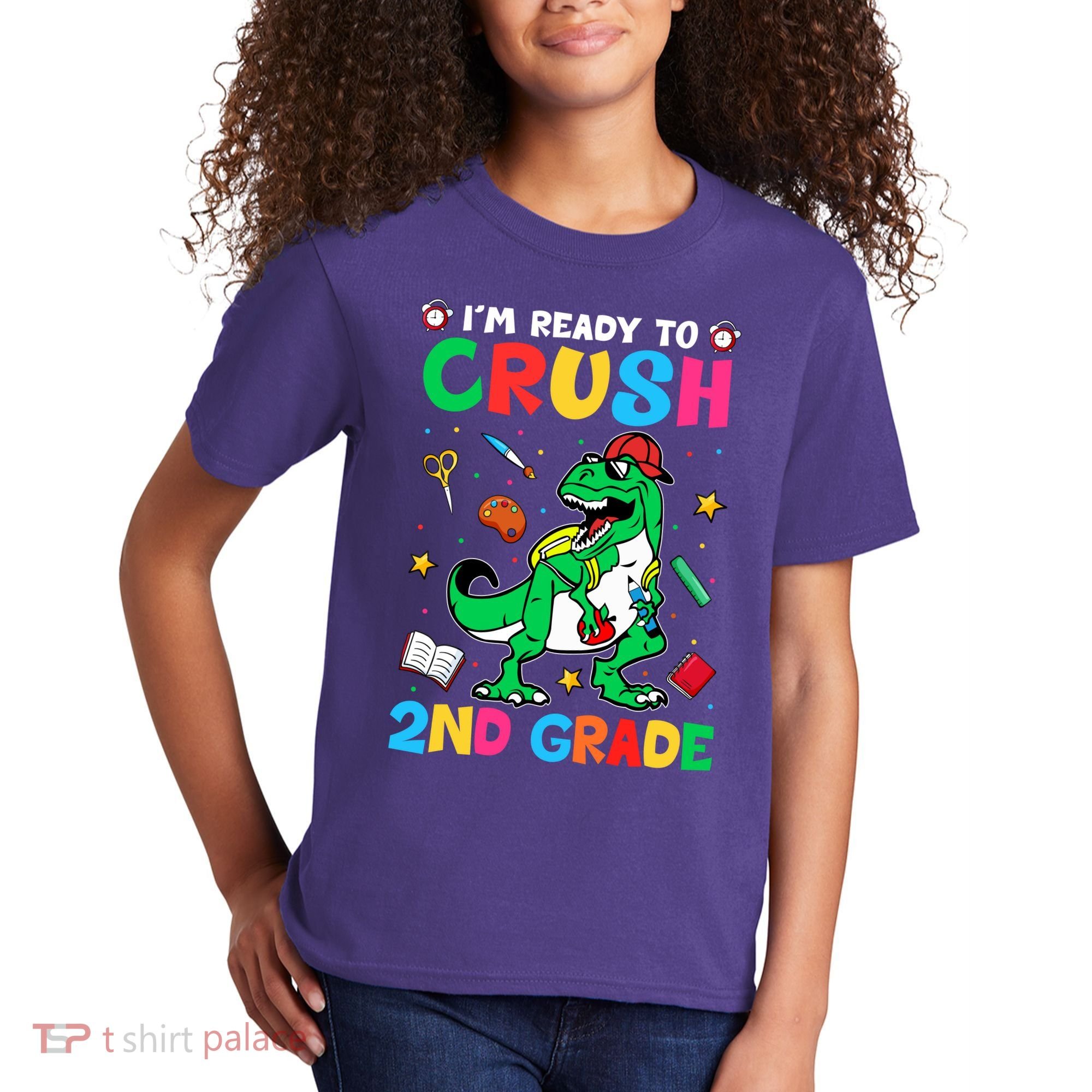 I'm Ready To Crush 2nd Grade Dinosaur Back To School Kids T-Shirt