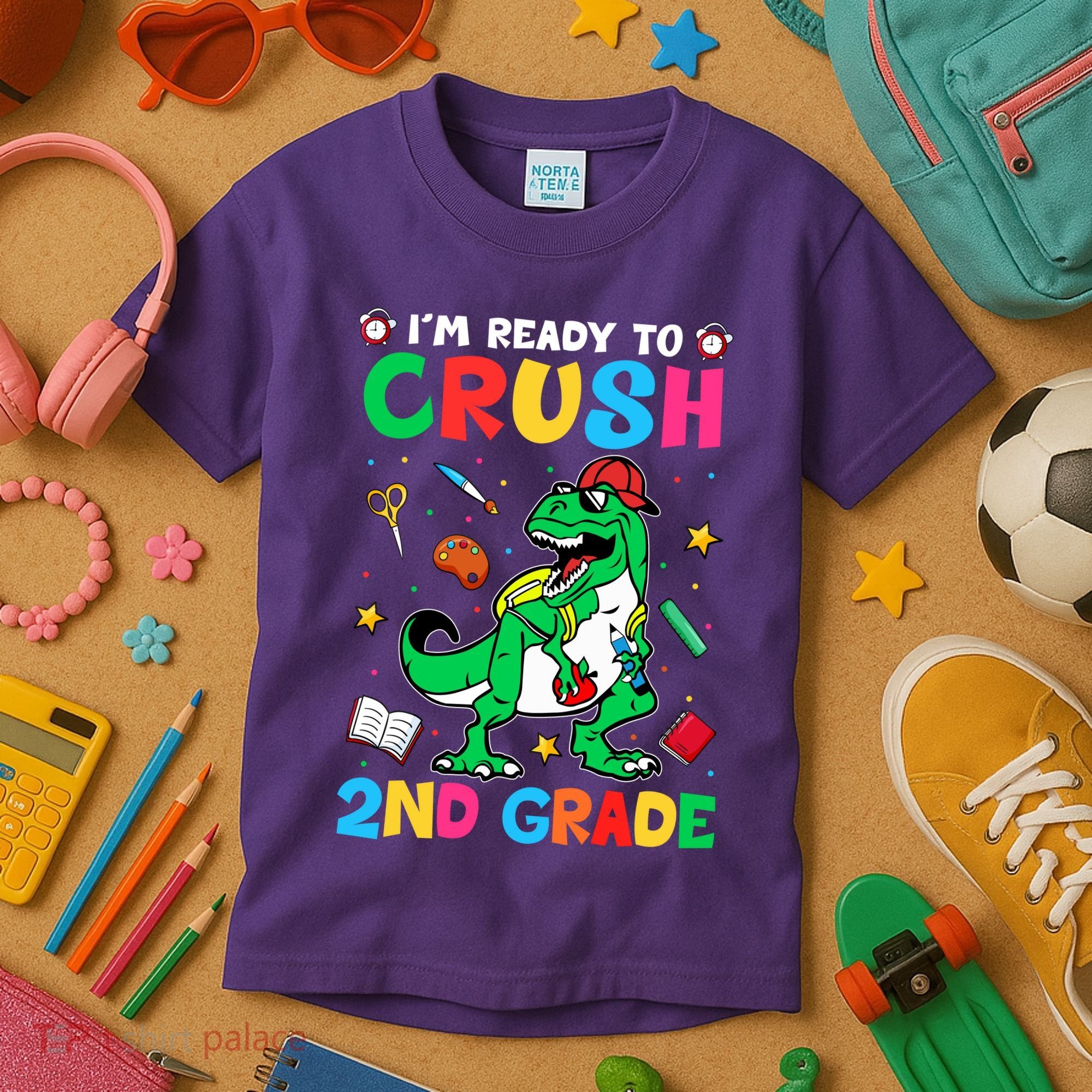 I'm Ready To Crush 2nd Grade Dinosaur Back To School Kids T-Shirt