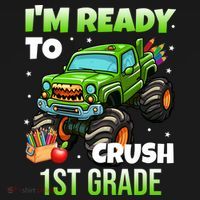 I'm Ready To Crush 1st Grade Monster Truck Doggie Tank thumb 4
