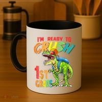 Im Ready To Crush 1St Grade T Rex Dinosaur Back To School Gift Coffee Mug thumb 4