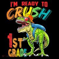 Im Ready To Crush 1St Grade T Rex Dinosaur Back To School Gift Coffee Mug thumb 5
