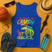 Im Ready To Crush 1St Grade T Rex Dinosaur Back To School Gift Tank Top thumb 4