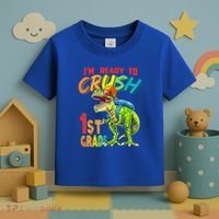 Im Ready To Crush 1St Grade T Rex Dinosaur Back To School Gift Toddler T-Shirt thumb 3