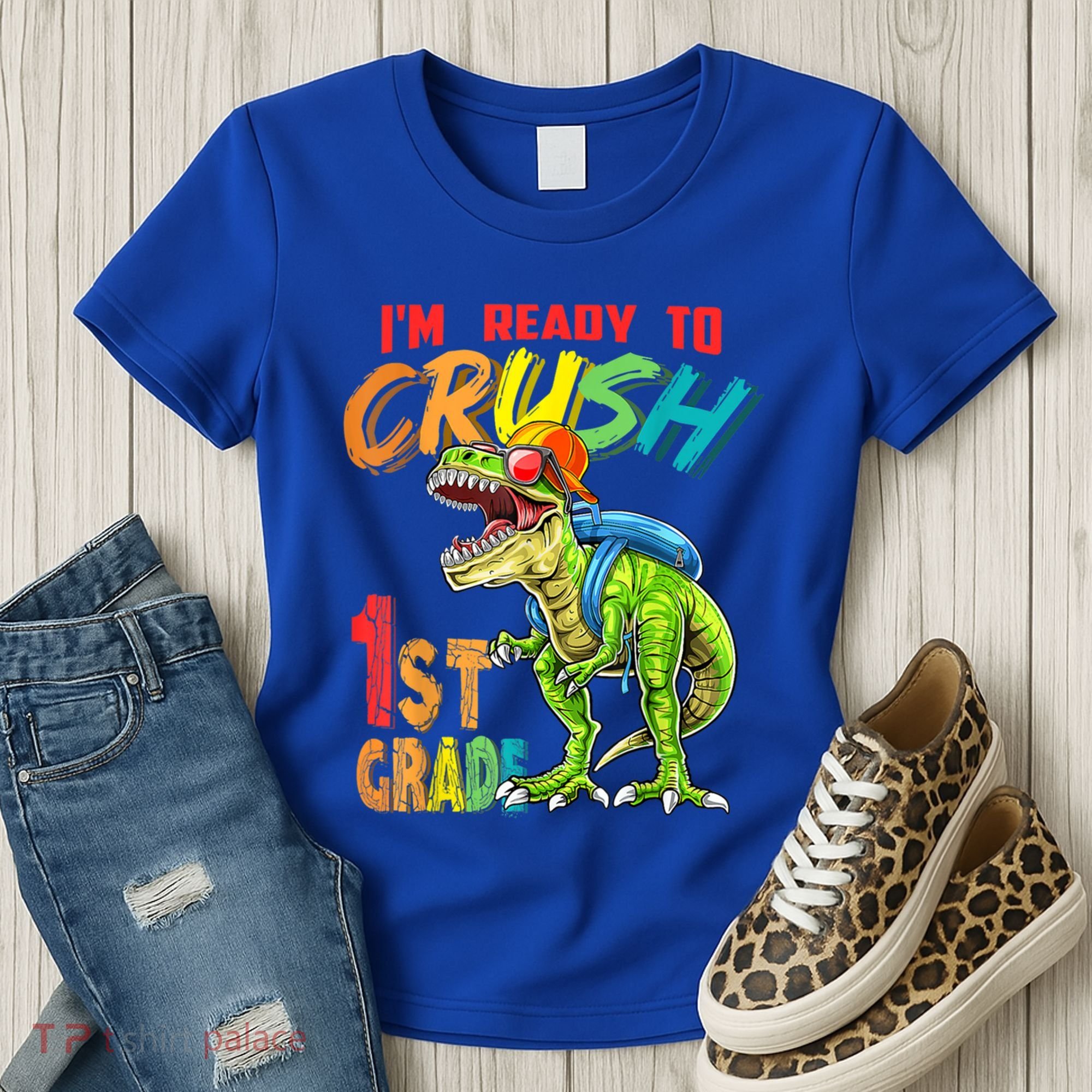 Im Ready To Crush 1St Grade T Rex Dinosaur Back To School Gift Women's T-Shirt