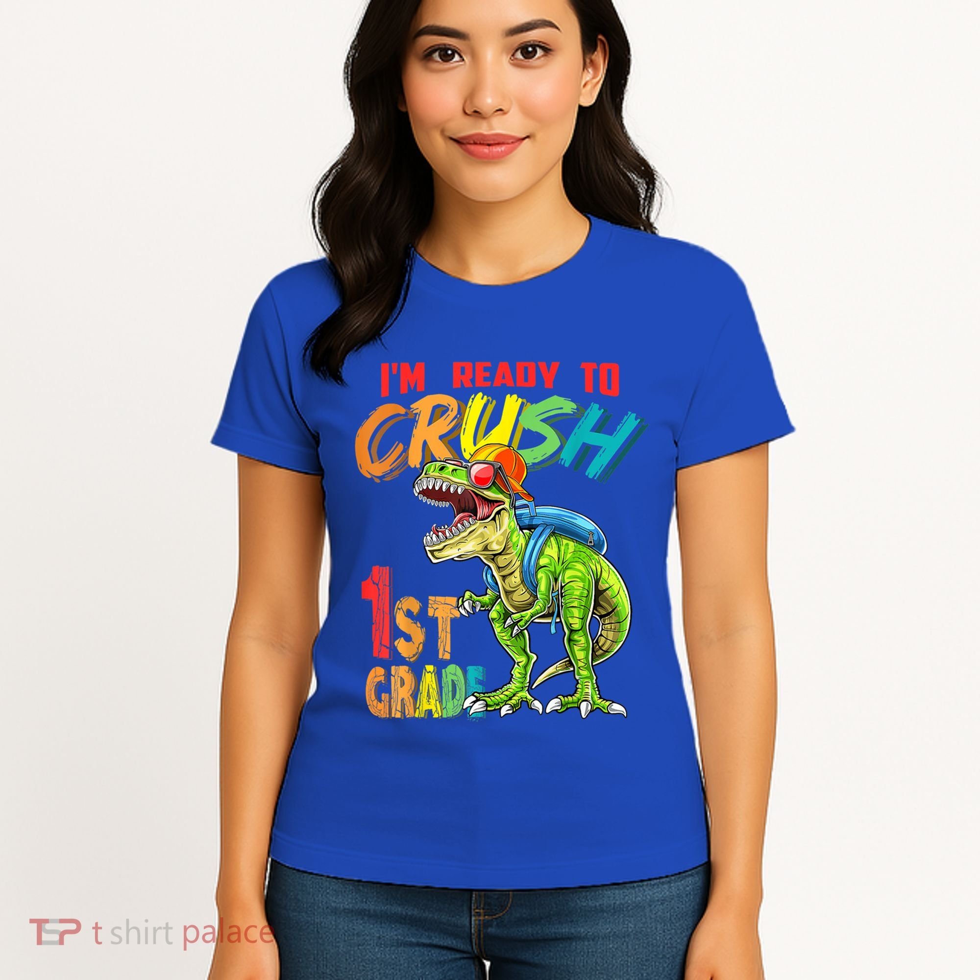 Im Ready To Crush 1St Grade T Rex Dinosaur Back To School Gift Women's T-Shirt