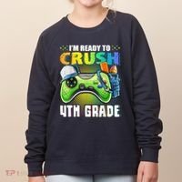 Im Ready To Crush 4th Grade Back To School Video Game Boy Women's Sweatshirt thumb 0