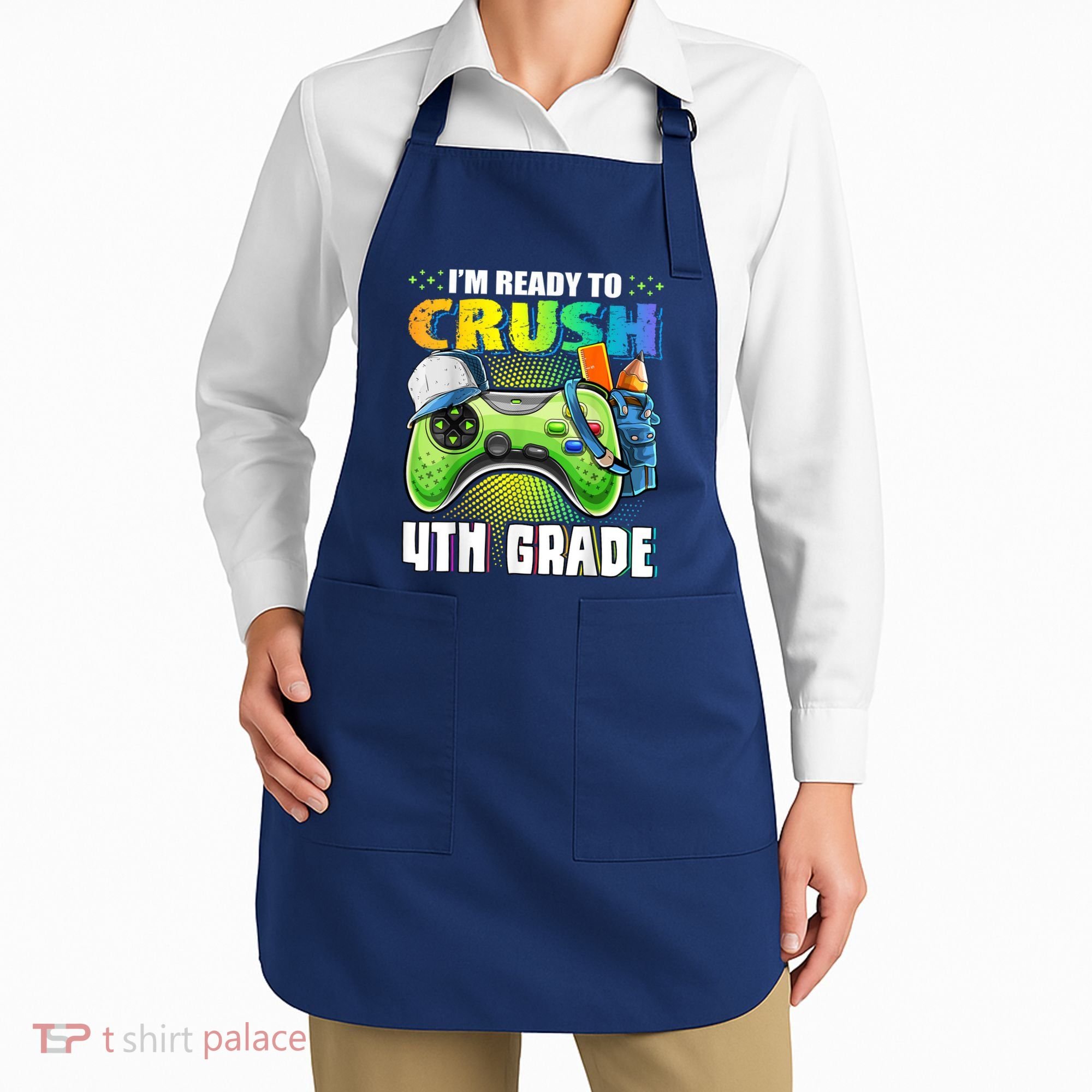 Im Ready To Crush 4th Grade Back To School Video Game Boy Apron